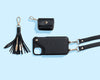 evelyn crossbody airpod case charging cable black