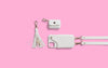 evelyn crossbody airpod case charging cable white